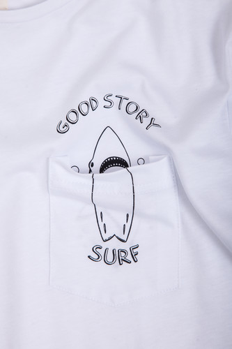 Футболка GOOD STORY Акула (с карманом) Белый фото 10