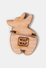 Значок деревянный WAF-WAF Корги (Оранжевый/Белый) фото 3