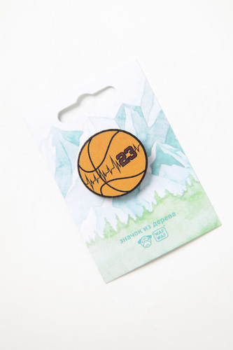 Значок деревянный WAF-WAF Баскетбол фото 5