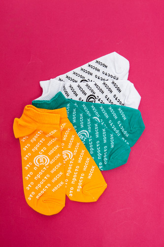 Набор носков СОК'С Просто Носок (короткие) Бирюзовый/Оранжевый/Белый фото 7