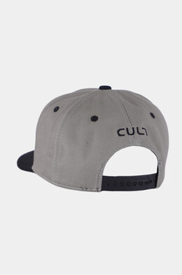 Бейсболка CULT Name 6 Panel вышивка (прямой козырек) CULT156/1 Серый/Черный фото 2