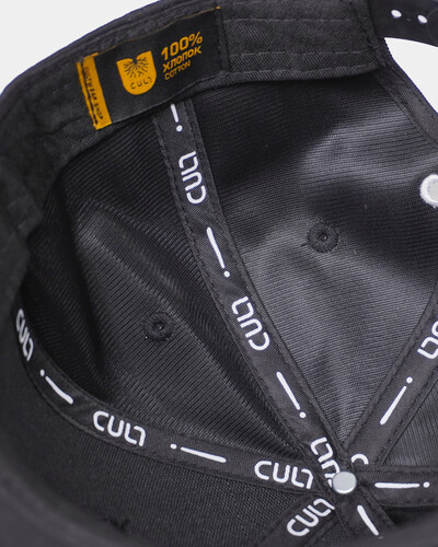 Бейсболка CULT Name 6 Panel вышивка (прямой козырек) CULT156/2 Черный/Черный фото 6